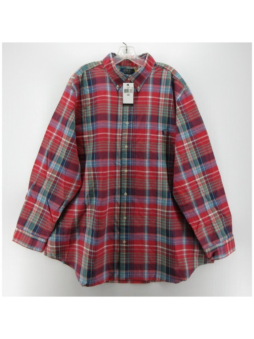 Polo Ralph Lauren Shirt 2XB Big Oxford Cloth OCBD Plaid Classic Fit